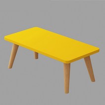 유앤미 원목 다용도 좌식 사각 테이블 ZZ011 L 80 x 40 x 33 cm, 옐로우