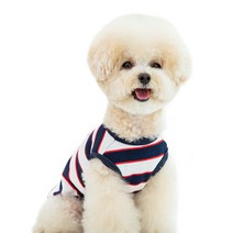 펫츠랜드 단가라 봉봉 민소매 티셔츠, 화이트