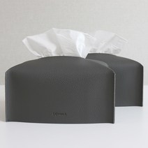 소이믹스 스킨레더 가죽 티슈커버 2p, 다크그레이
