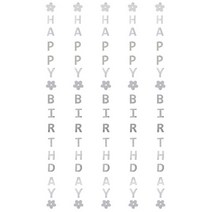 세로형 생일 메세지 가랜드 5p, 실버