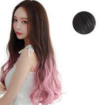 매직 붙임머리, 블랙 + 애쉬핑크, 1개