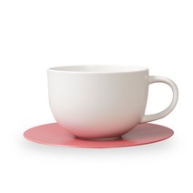 보울보울 볼볼홈파티 시리얼 라떼머그 450ml + 소서, 밀크화이트(머그), 로제핑크(소서), 1세트