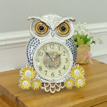 브린 부엉이 탁상시계, 실버