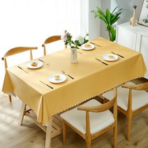 마켓피오 북유럽 방수 식탁보, 옐로우, 140 x 200 cm
