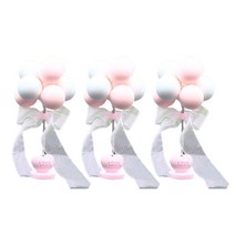 앤티스 마카롱 러브풍선 인테리어 차량용 피규어 3p, 핑크 + 화이트