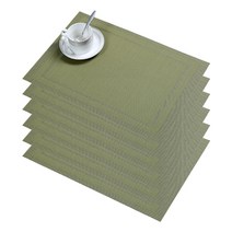 블럭마트 중복사각 식탁매트 6p, 그린, 45 x 30 cm