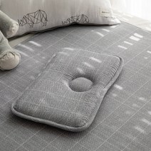 3D매쉬 유아용 애쉬체크 짱구베개, 그레이