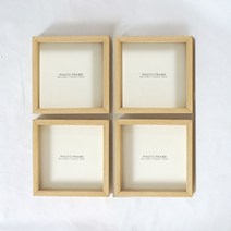 미소아이 무늬목 액자 4p, 내츄럴