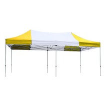 홍캐노피 기본형 스틸 접이식 행사용 캐노피 천막 32mm x 2m x 2m, 백색 + 노랑, 1개
