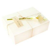도나앤데코 블룸 직사각형 상자 화이트 대 3p + 아린 땡큐스티커 3p + 카라 장식꽃 크림화이트 3p + 마끈 10m, 혼합색상, 1세트