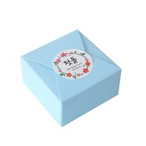 레이스 포장 박스 100p + 첫돌 스티커 화관 100p 세트, 박스(블루), 스티커(혼합색상), 1세트