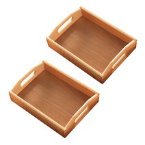 마켓피오 직사각 손잡이 우드트레이 2p