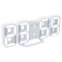 블럭마트 led 벽시계, 화이트 + 화이트