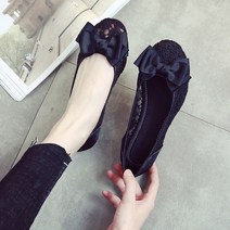 콩 K SHOES 레이스 리본 여성 단화