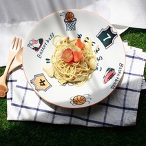 아이카 어린이 스포츠 카레 접시, 농구(옐로우), 2개