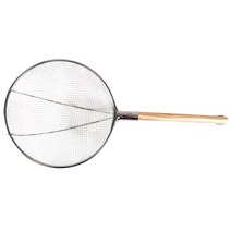 성광 주방 나무손잡이 굵은망 뜰채 3호, 혼합색상, 1개