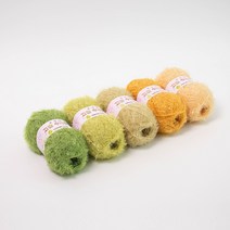 야나 뉴컬러 고급 수세미실 80g x 5종 + 인쇄 도안 8종 세트, 1세트, 03 옐로우그린 그라데이션