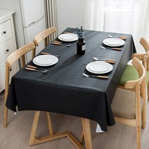 구르밍 PVC 방수 테이블보, 다크그레이, 8인용(140 x 220cm)