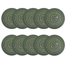 마켓감성 스타 트랙 가죽 코스터 10p, 그린