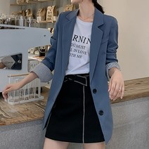 포플러앤씨 여성용 레프 소매 배색 자켓