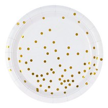 파티팡 컨페티 일회용 파티 접시 23cm 화이트, 10개입, 3개