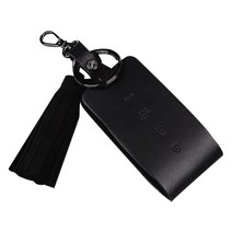 제렌폴 제네시스 G70 G80 G90 GV80 4버튼 스마트키 케이스 ZH04, 맷블랙(케이스), 맷블랙(태슬)