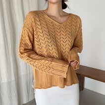 엔비룩 여성용 웨이브 스카시 니트