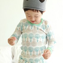 올챙이 아동용 민트나무 실내복 상하세트
