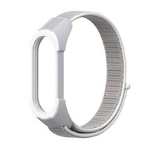 구디푸디 샤오미 미밴드3/4 나일론 TPU 스트랩, 화이트그레이 + 그레이, 1개