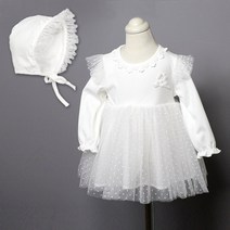 아이엠베베 여아용 안나 웨딩 돌 백일 드레스 + 보넷 세트