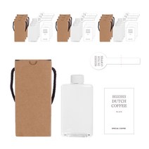 통통납작 공병 흰색캡 포장세트 300ml + 스티커 심플 더치커피 S, 10세트