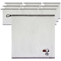 송월타월 스누피 블랙 라인고리 핸드타월, 아이보리, 10개