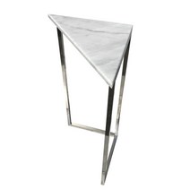 뷰티풀스페이스 대리석 콘솔 화장대 장식장 400 x 400 x 800 mm CS-12, 유광실버 + 비앙코카라라