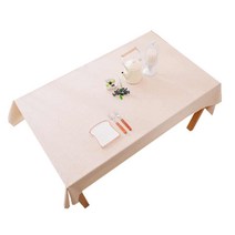 프리미엄 린넨 방수 식탁보, 베이지, 130 x 240 cm