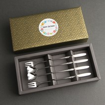 인스푼 엔젤하트 롱앤롱 생신답례품K 세트, 6개, 롱티스푼 2p + 롱포크 2p