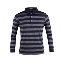 럭스골프 남성용 레드볼트 스트라이프 긴팔 카라셔츠 RM20A442
