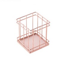 사각 화장품 수납 정리함, 핑크골드, 1개