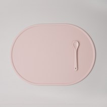 보울보울 볼볼 실리콘 테이블매트, 파우더핑크, 400 x 290 mm