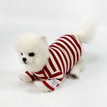 유앤펫 강아지 올데이 스트라이프 티셔츠, 레드