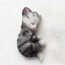 옆동네몰 낮잠 자는 아기고양이 냉장고 마그넷, 회색고양이1