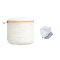 프리미엄 원형 그대로 속옷 세탁망 화이트 + 세탁볼 랜덤발송, 1세트