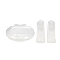 모윰 유아용 실리콘 손가락 칫솔 2p + 케이스, 투명, 1개, 1세트