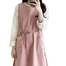 한스데이 NEW 린넨 트임 앞치마, 인디핑크, 1개