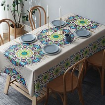 알럽홈 전통패턴 방수패브릭 식탁보, Type3, 140 x 200 cm