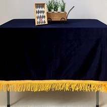 로고앤테이블 벨벳 일자형 수실 테이블보, 네이비, 380 x 160 cm