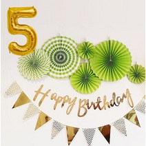 생일파티용품 생일파티세트 5, 그린, 1세트