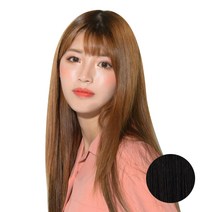 픽앤웨어 똑딱이 붙임머리 피스 스트레이트 M, 내츄럴 블랙, 1개