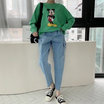 여성용 앤지샤 카고 데님 밴딩 팬츠 PT6862K11