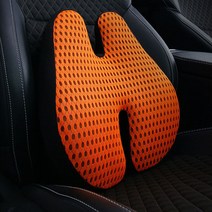 CarStory 4D 통풍 메쉬 등받이쿠션 HK-H1, 오렌지