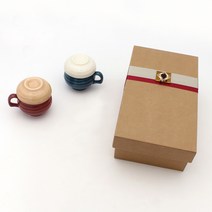 달소금 핸드메이드 도자기 1인 다기세트 + 선물포장박스, 1세트, 머그잔 2p + 거름망 2p + 뚜껑 2p